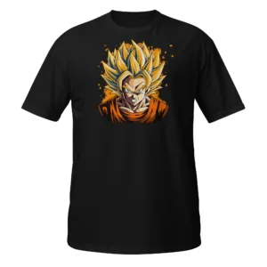 Camiseta Goku Saiyan negro frente