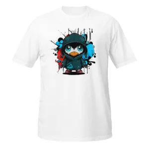 camiseta pingüino grafitero blanco frente