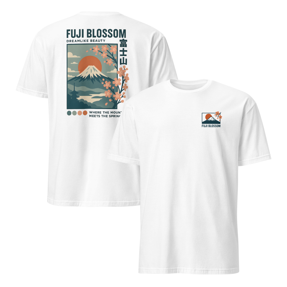 Camiseta Fuji Blossom 富士山 — Monte Fuji en Flor