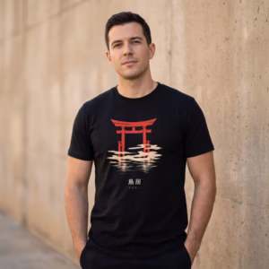 Camiseta Torii negra en modelo masculino