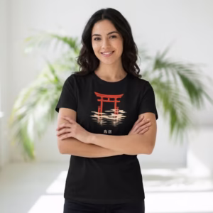 Camiseta Torii negra en modelo femenino