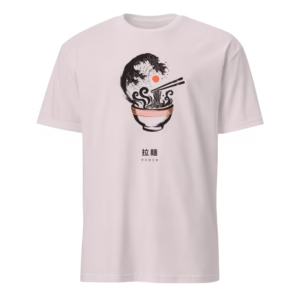 Camiseta Ramen 拉麺 — La Gran Ola en el Cuenco — color Ice Grey