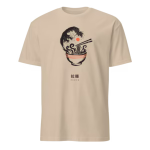 Camiseta Ramen 拉麺 — La Gran Ola en el Cuenco — color Sand