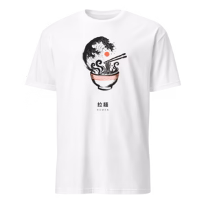 Camiseta Ramen 拉麺 — La Gran Ola en el Cuenco — color White