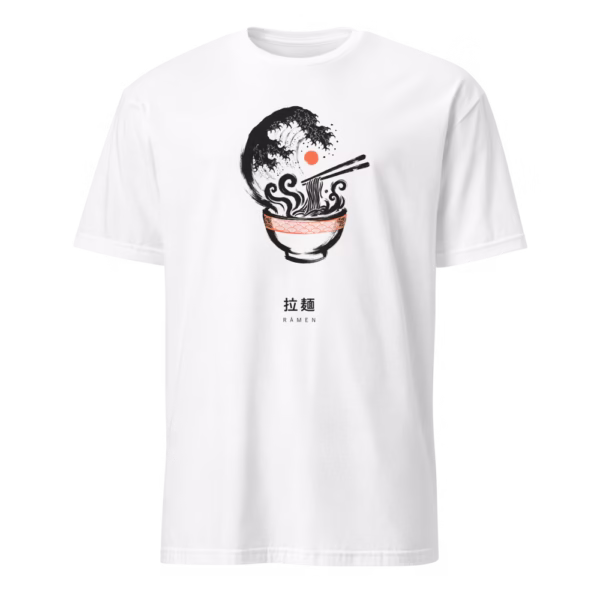 Camiseta Ramen 拉麺 — La Gran Ola en el Cuenco — color White