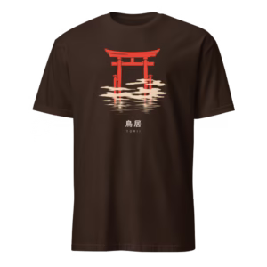 Camiseta Torii 鳥居 — Puerta Sagrada Japonesa — color Dark Chocolate