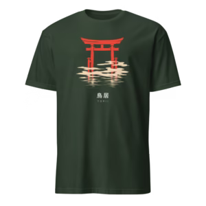 Camiseta Torii 鳥居 — Puerta Sagrada Japonesa — color Forest Green